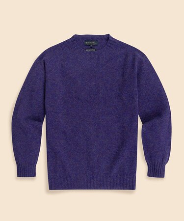 シェットランドウール　クルーネックセーター