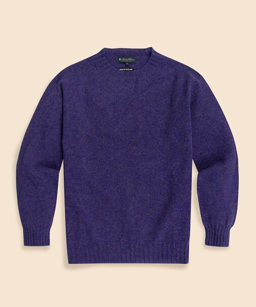 シェットランドウール　クルーネックセーター