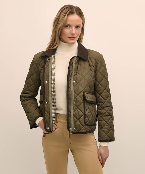 ナイロンタフタ キルティング フーデッドジャケット