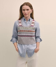 ラムズウール　フェアアイル　ノースリーブセーター