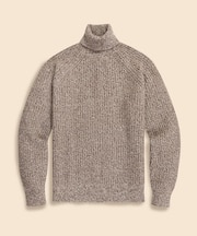 ウール／カシミヤ　イングリッシュリブ　タートルネックセーター