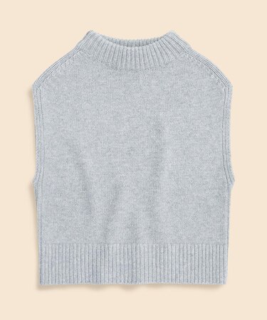 メリノウール モックネック ベスト