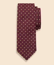 シルク　スモールフラワー　ジャカードタイ