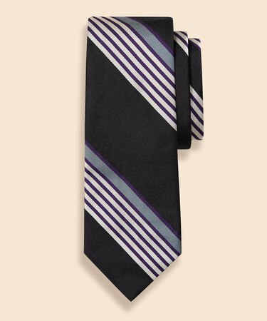 シルク　マルチストライプ　レップタイ