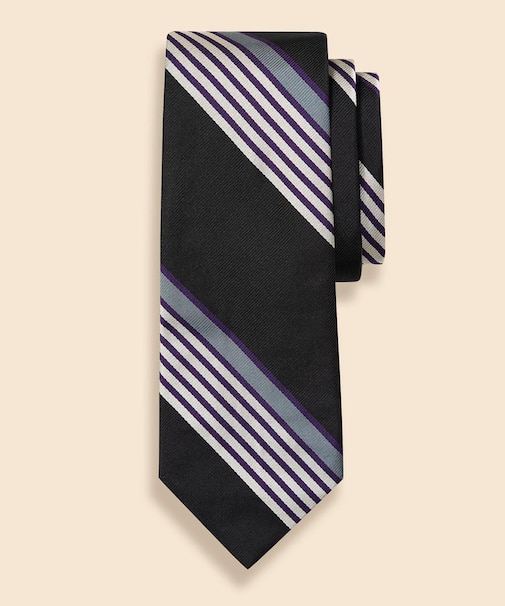 シルク　マルチストライプ　レップタイ