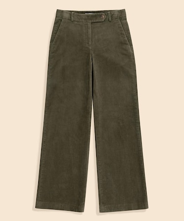 ストレッチコットン　コーデュロイ　ワイドレッグパンツ