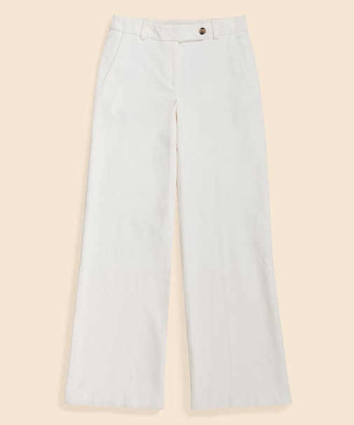 ストレッチコットン　コーデュロイ　ワイドレッグパンツ