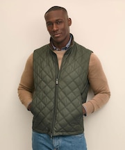 ポリエステル　モックネック　キルティングベスト
