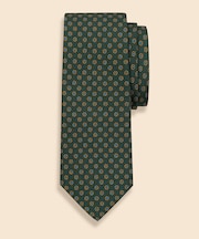 シルク　フラワーモチーフ　プリントタイ