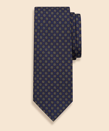 シルク　フラワーモチーフ　プリントタイ