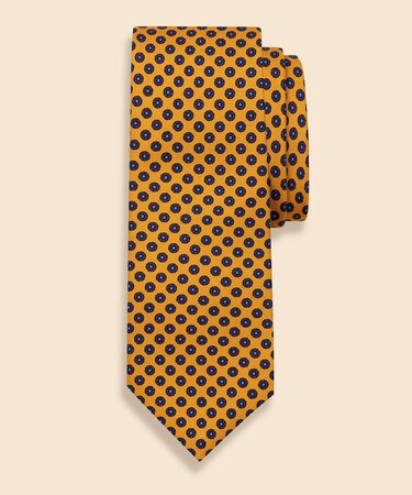 シルク　フラワーモチーフ　プリントタイ