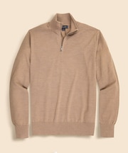 メリノウール　ハーフジップ　モックネックセーター