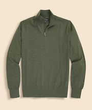 メリノウール　ハーフジップ　モックネックセーター