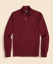 メリノウール　ハーフジップ　モックネックセーター