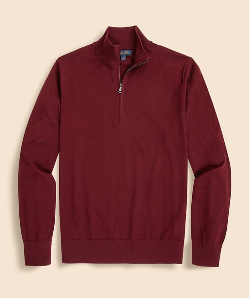 メリノウール ハーフジップ モックネックセーター