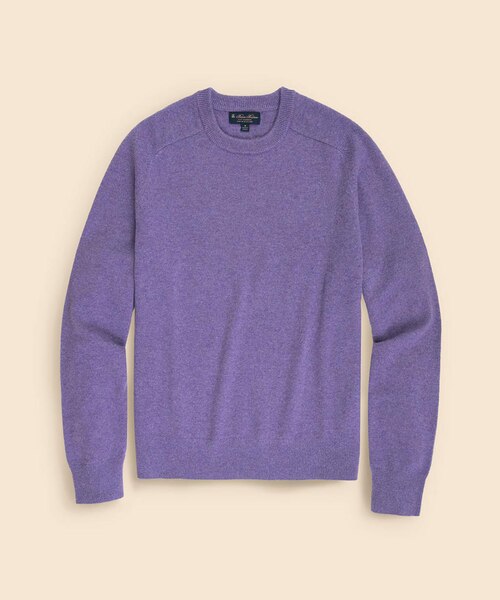 未使用✨cashmere カシミヤ100% サドルショルダーセーター　ニット　青 カシミヤ サドルショルダー クルーネックセーター｜ブルックス