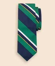 シルク／コットン　モガドール　ワイドストライプタイ