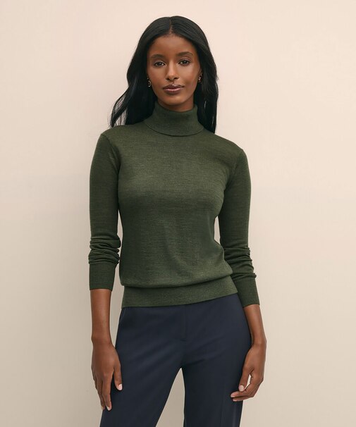 メリノウール　タートルネックセーター