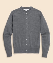 メリノウール　クルーネックカーディガン