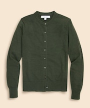 メリノウール　クルーネックカーディガン