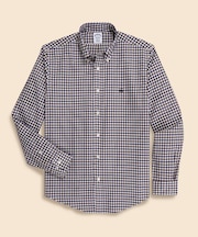 ラグジュアリー　コットンツイル　GFロゴ　チェック　カジュアルシャツ　Regular Fit