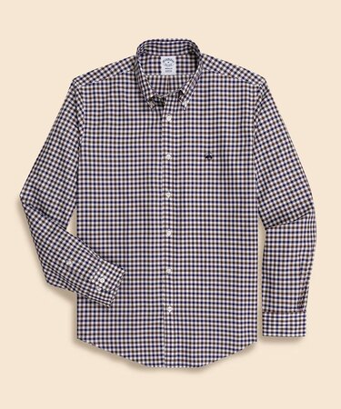 ラグジュアリー　コットンツイル　GFロゴ　チェック　カジュアルシャツ　Regular Fit