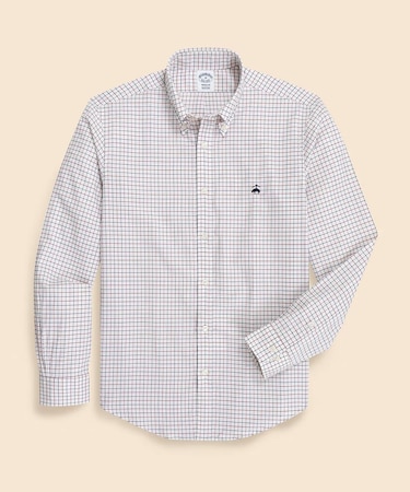 ラグジュアリー コットンツイル GFロゴ チェック カジュアルシャツ Regular Fit