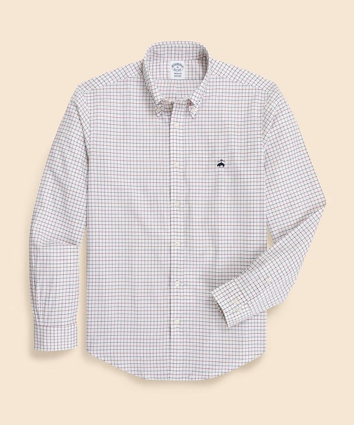 ラグジュアリー コットンツイル GFロゴ チェック カジュアルシャツ Regular Fit