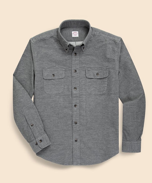 コットン シャモアクロス ダブルポケット カジュアルシャツ Traditional Fit