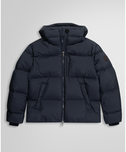 ポリエステル フーデッド ショートパッファーコート