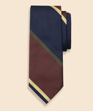 シルク　ワイドマルチストライプ　レップタイ