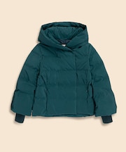 ポリエステル　マイクロタフタ　ショートパッファー　ダウンコート　Made in UK