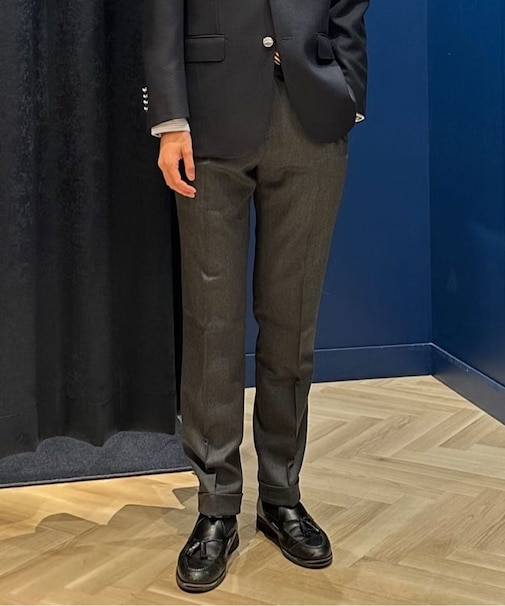 ウール　サキソニー　プレーンフロント　トラウザーズ　Classic
