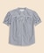 スーピマコットンポプリン　ストライプ　ショートスリーブシャツ