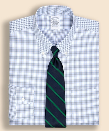 スーピマコットンストレッチ ブロードクロス チェック ドレスシャツ Regular Fit
