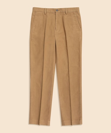 コットン　ブラッシュドツイル　プレーンフロントパンツ　Regular