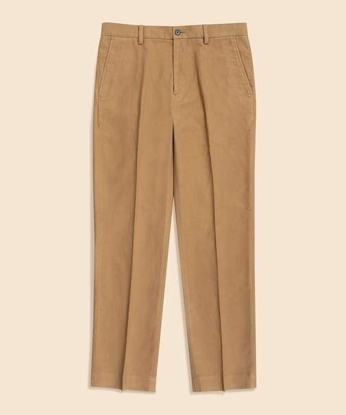 コットン　ブラッシュドツイル　プレーンフロントパンツ　Regular