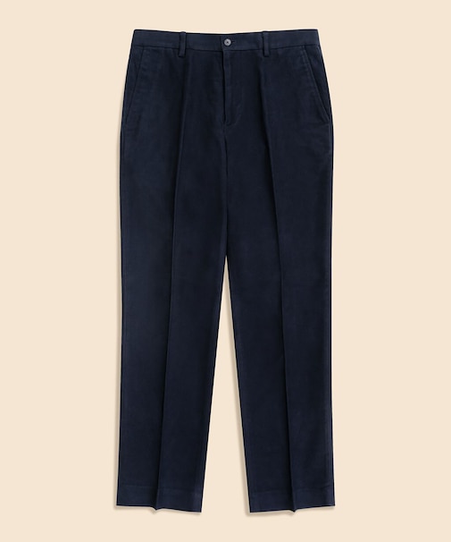 コットン　ブラッシュドツイル　プレーンフロントパンツ　Regular