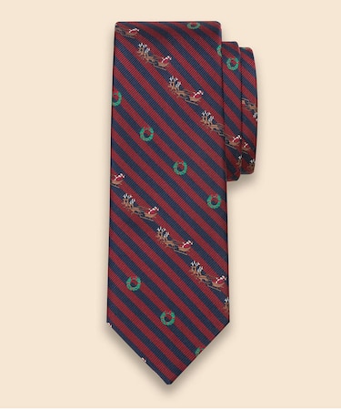 シルク　クリスマスジョッキー　ストライプタイ　Made in USA