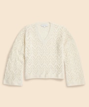 メリノウール／アルパカ　ポインテール　Vネックセーター