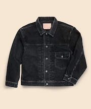 コットン　ブラックデニム　トラックジャケット