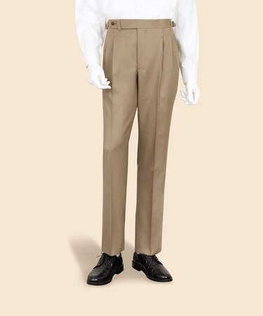 ウール　コバートツイル　プリーテッド　トラウザーズ