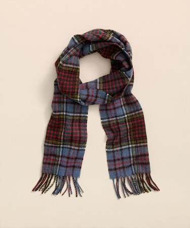 メリノウール　チェック　マフラー　Made in UK