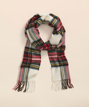 メリノウール　チェック　マフラー　Made in UK