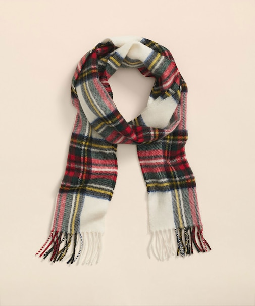 メリノウール　チェック　マフラー　Made in UK