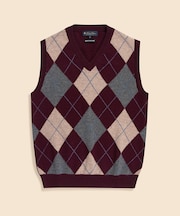 ウール　アーガイル　Vネックベスト　Made in UK