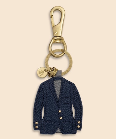 カウレザー　ネイビーブレザー　キーフォブ