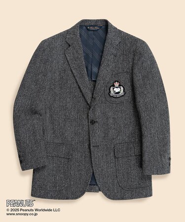 Brooks Brothers × PEANUTS ハリスツイード スヌーピーエンブレム 3釦段返りジャケット Traditional