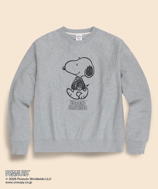 Brooks Brothers × PEANUTS　コットンフレンチテリー　スヌーピープリント　スウェットシャツ