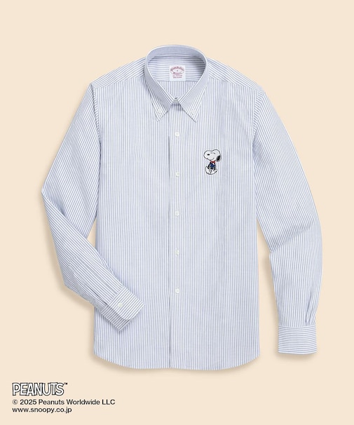 Brooks Brothers × PEANUTS　コットンオックスフォード　スヌーピーエンブロイダリー　ボタンダウンシャツ　Classic Fit